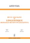 Revue Roumaine De Linguistique-romanian Review Of Linguistics