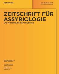 Zeitschrift Fur Assyriologie Und Vorderasiatische Archaologie